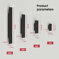 Outdoor Waterproof Wall Lamps Strip Aluminum Wall Lights 18W LED Black Wall Lamp Bedroom Exterior Outdoor Lighting Fixtures 4