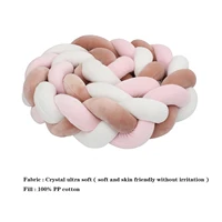 Pare-chocs pour lit de bébé 1-4M, tissage tressé noué à la main, protection de berceau en peluche, oreiller à nœud pour bébé, décor de chambre de bébé 5