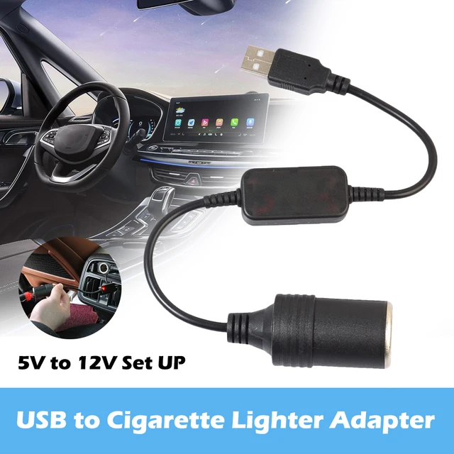 Toma de mechero de coche, Adaptador convertidor de cable de alimentación  hembra, controlador con cable, puerto USB a 12V, para Xiaomi Power Bank DVR  - AliExpress