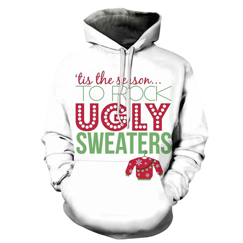 

Snowflake Sweater Graphic Hoodies for Men Clothing Merry Christamas Letter 3D Print New in Hoodies & Sweatshirts Hooded Pullover