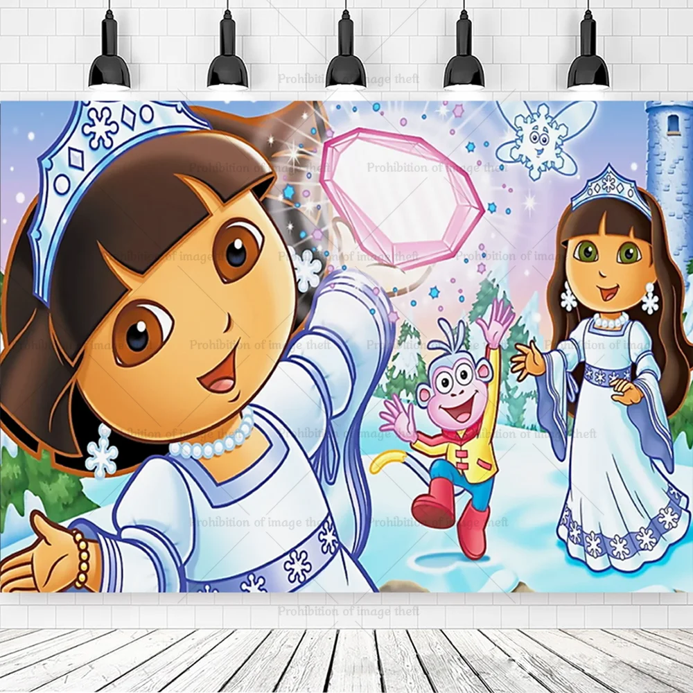 Cartoon DORAESD Geburtstagsparty-Dekoration Einwegteller Becher Tischdecke Ballon Hintergrund Affen-Banner Zubehör Kindergeschenk – Detail 13