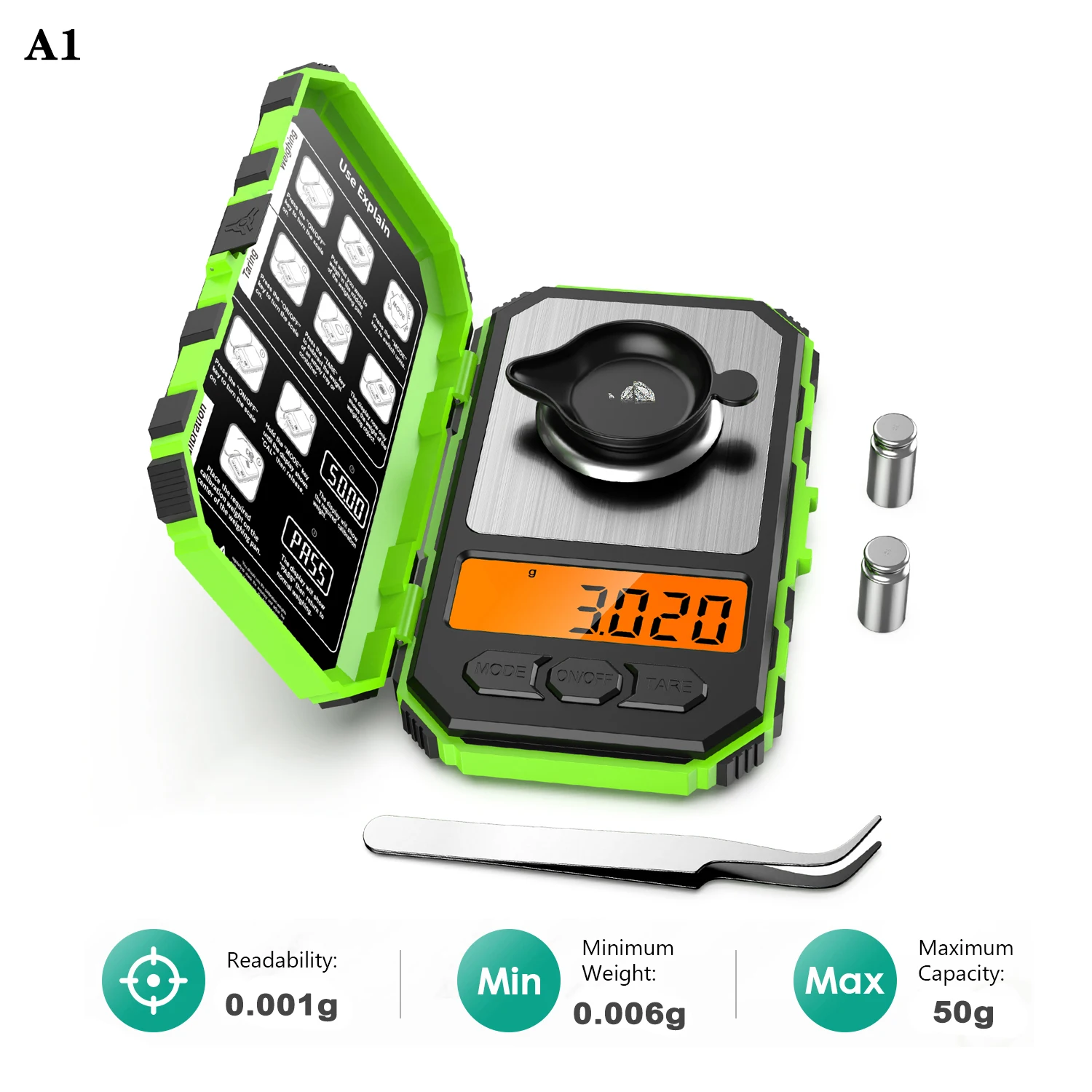 Bilancia Digitale Di Precisione 50g/0.001g - Bilancino Milligrammi Per Gioielli E Polveri Con Accessori - Foto 3