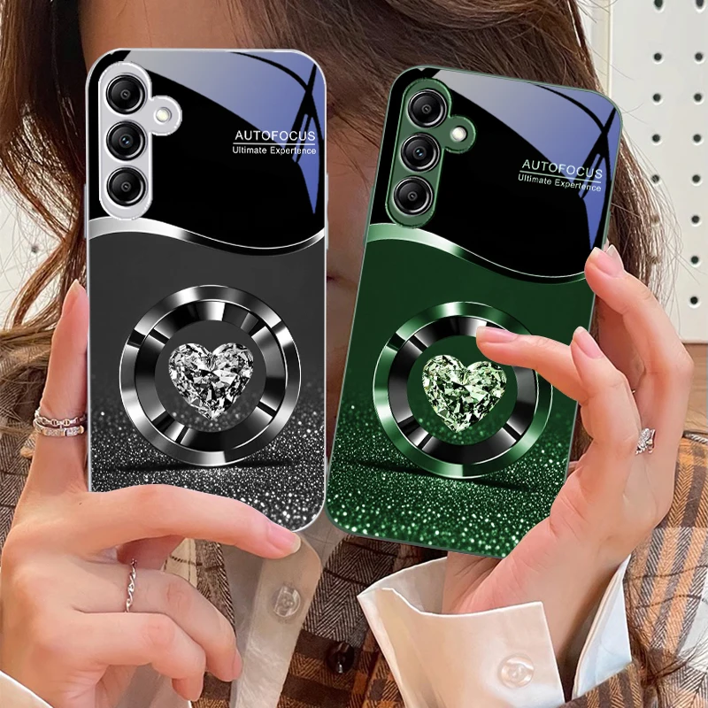 Purple Circle Diamond Glass Phone Case