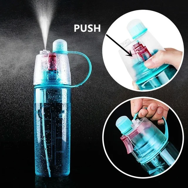 600ml New Creative Spray Water Bottle Portable Atomizing Bottles Outdoor Sports Gym Drinking Drinkware Bottles  Water Gourds 6