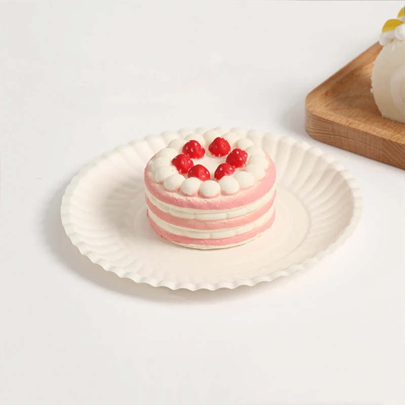 10pcs Disposable White Round Cake Paper Plates, Extra Thick Party 6 Inch  Birthday Cake Barbecue Tray