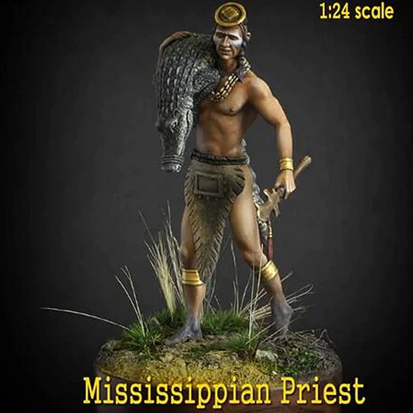 

Resin soldier 1/24 75MM ancient MAN FANTASY soldier STAND Model Unassambled Unpainted Figure Building Kit