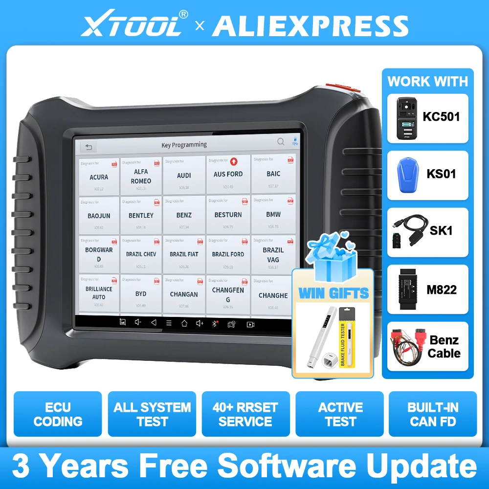 Newest XTOOL X100PAD3 SE Professional Key Programmer OBD2 Diagnostic Tools ECU Coding Built-in CAN FD Bi-Directional Control