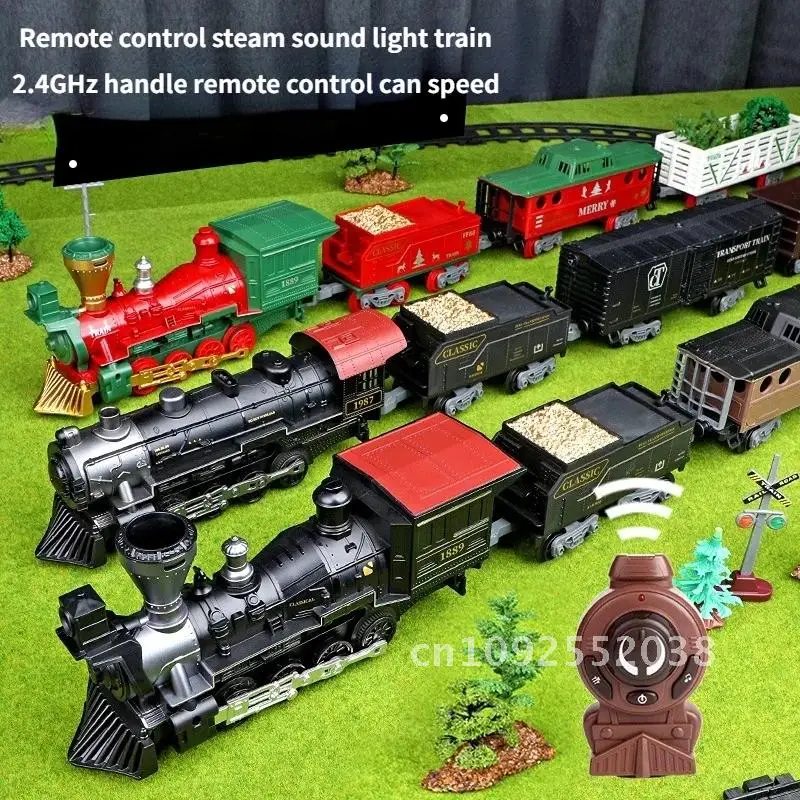 2.4G Remote Set Electric Rail Train Control Children's Nostalgic Toy Retro Children's Christmas Christmas Gift Model