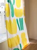 Yellow Flower Abstract Half Shading Living Room Curtains Free Punching Paste-style Bedroom Drapes 2