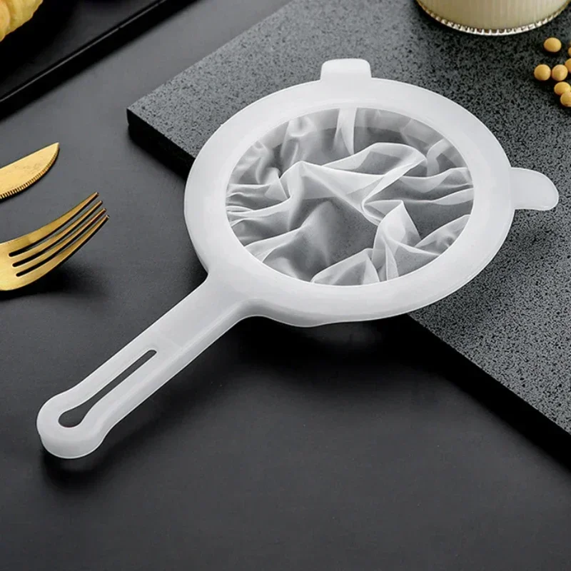 200 Mesh Kitchen Filter Fine Mesh Strainer Sieve Nylon Filter Spoon Plastic Soy Milk Juice Yogurt Food Strainer Kitchen Utensils 3