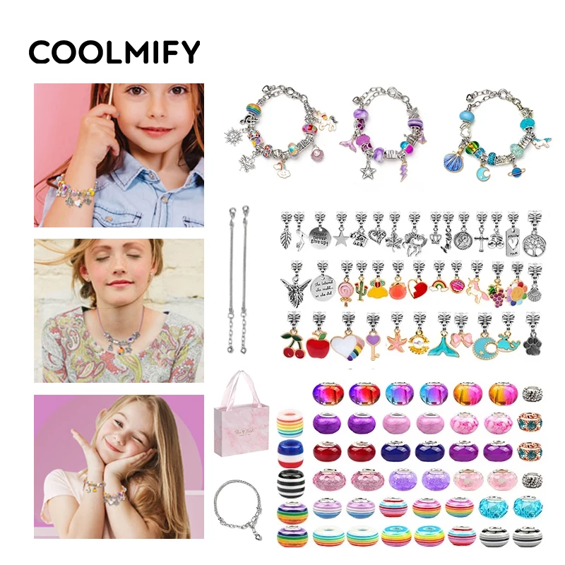 Girls Jewelry Making Kit Beads for Charm Bracelet Necklaces DIY Present  Jewellery Arts Crafts Kid Pretend Play Toy for Girl Gift - AliExpress