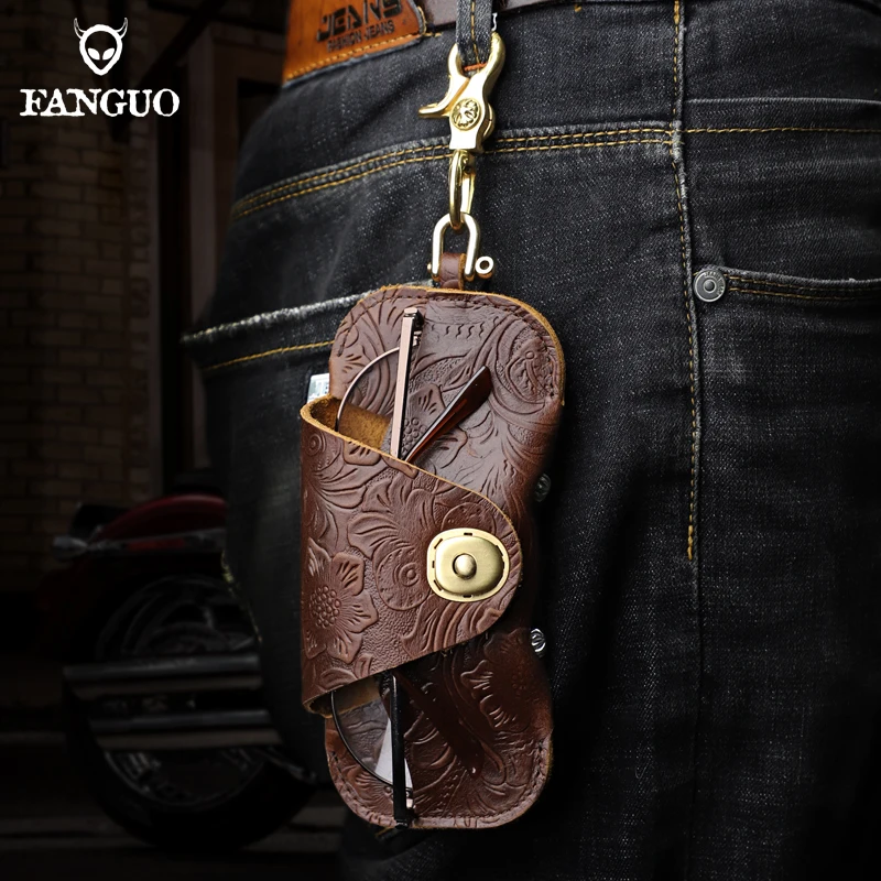 Top Quality Glasses Soft Bag Handmade Genuine Leather Sunglasses