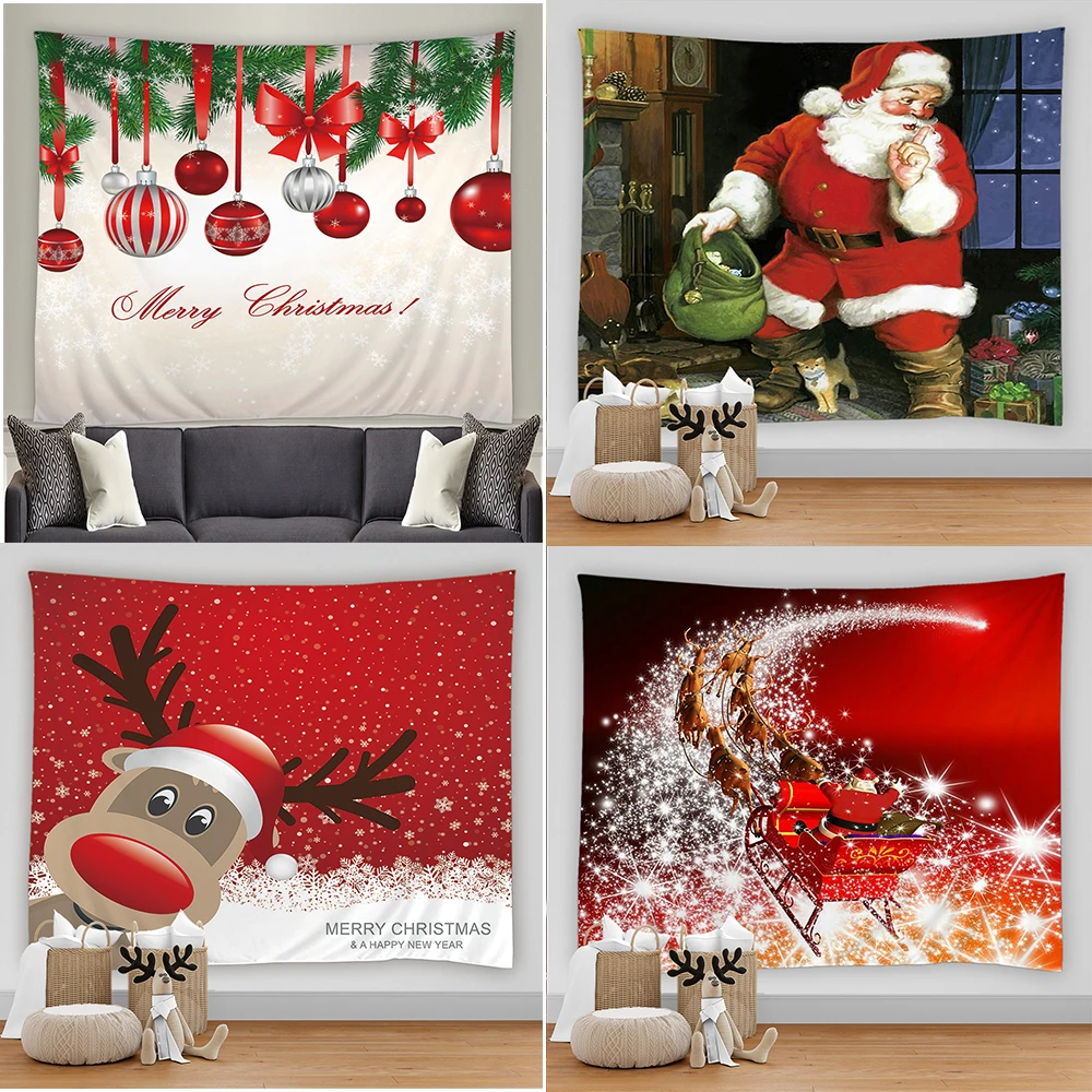 

Домашний декор, гобелен, настенный Рождественский фон с принтом для комнаты, спальни, тканевый фон