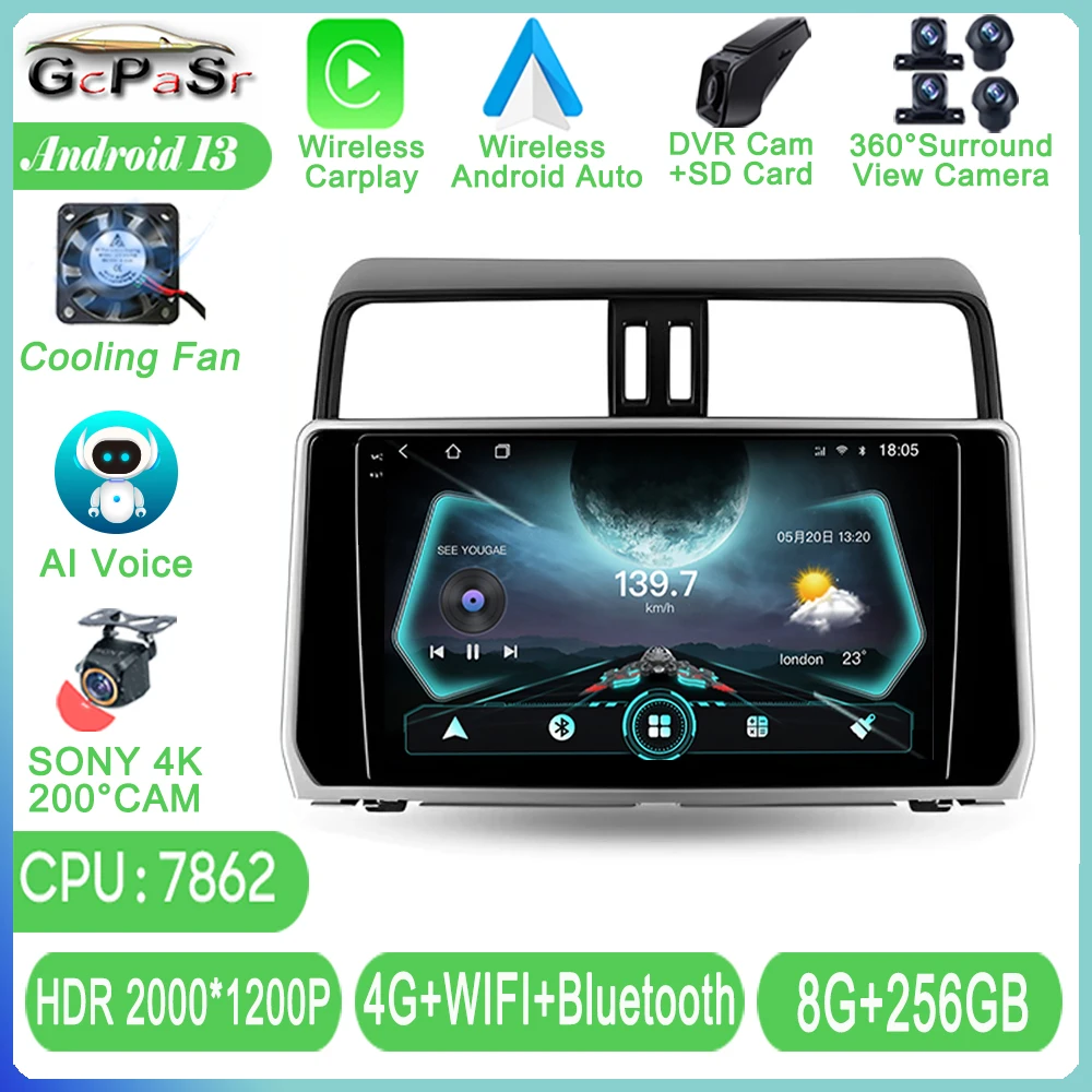 

Car Android For Toyota Land Cruiser Prado 150 2017 - 2018 Auto Radio Stereo Head Unit Multimedia Player Navigation No 2din DVD