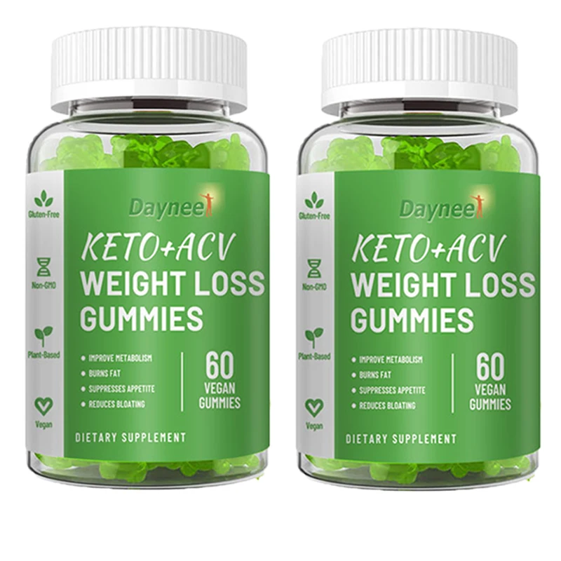 

2 bottles of slimming gummy to improve metabolism burn fat reduce bloating maintain energy levels keto diet health food