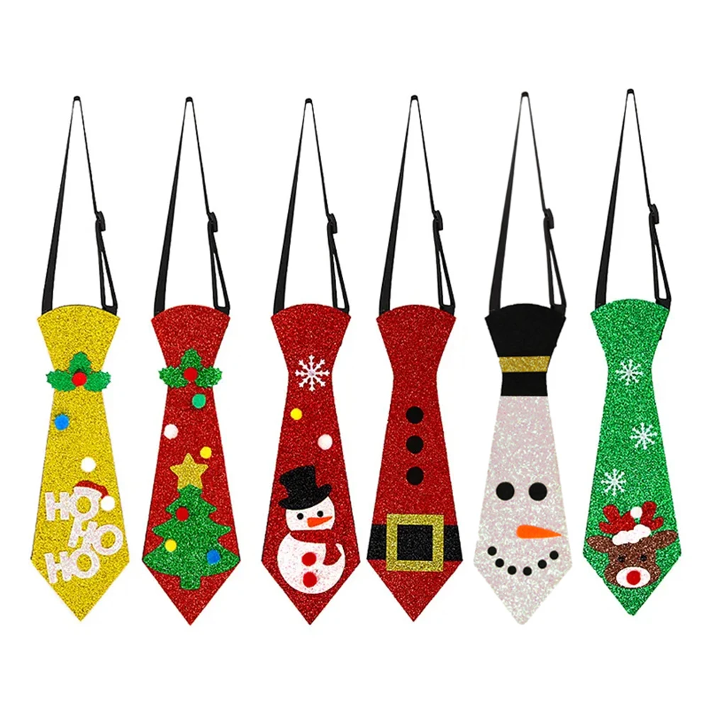 Christmas Neckties Christmas Ties for Boy Girl Felt Red Santa Claus Tie Xmax Party Costume Accessories Decoration