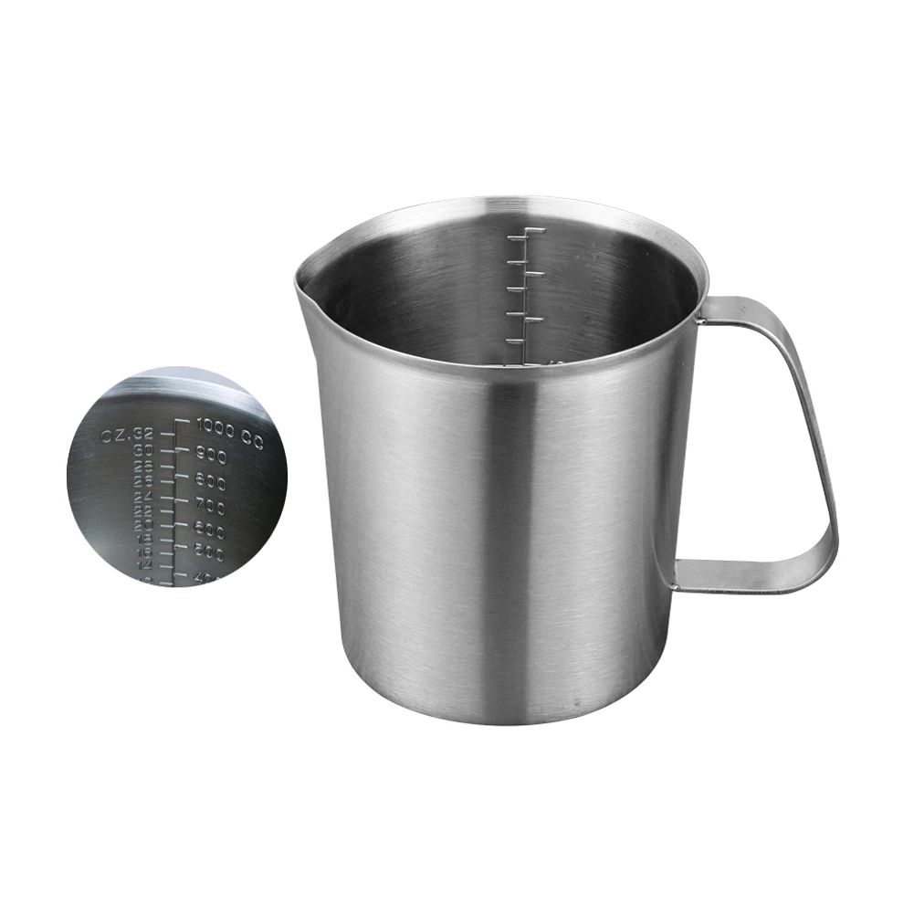 

Tea Practical Home Stainless Steel With Scale Nozzle Design Measuring Cup Baking Large Capacity Thick Liquid Milk Kitchen Coffee