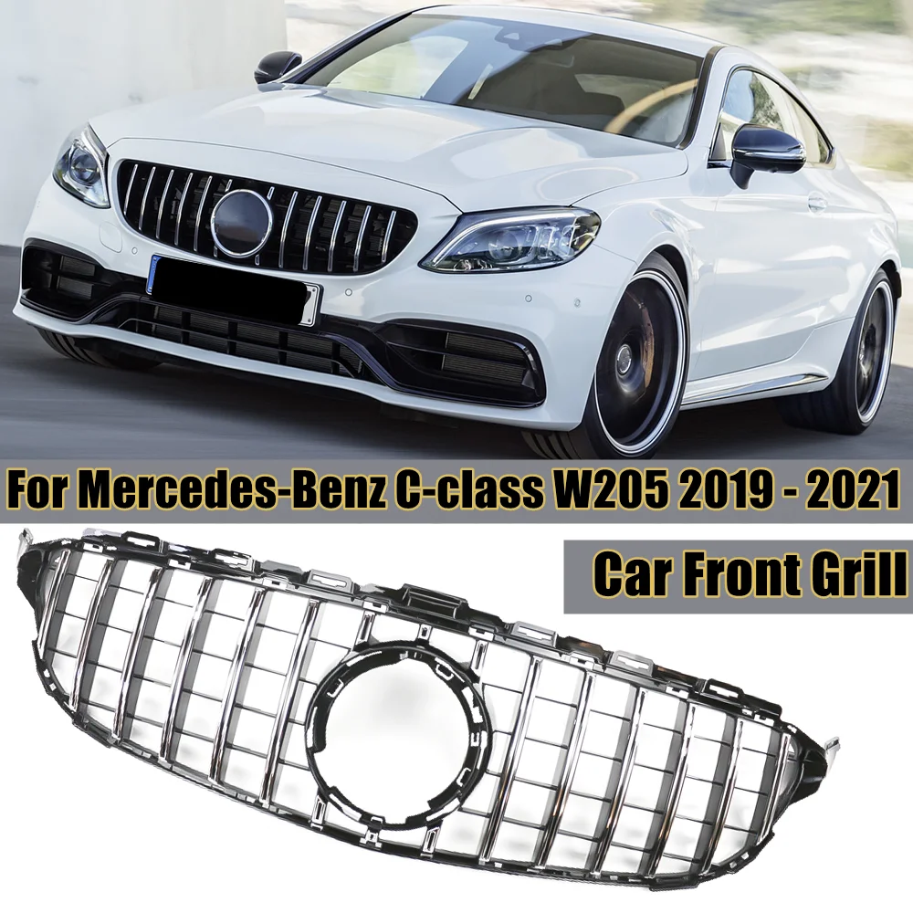 

Решетка переднего бампера для Mercedes-Benz W205 C205 C-class 2019-2021 C220 C300, гоночная решетка GT, стильные Сменные автомобильные аксессуары
