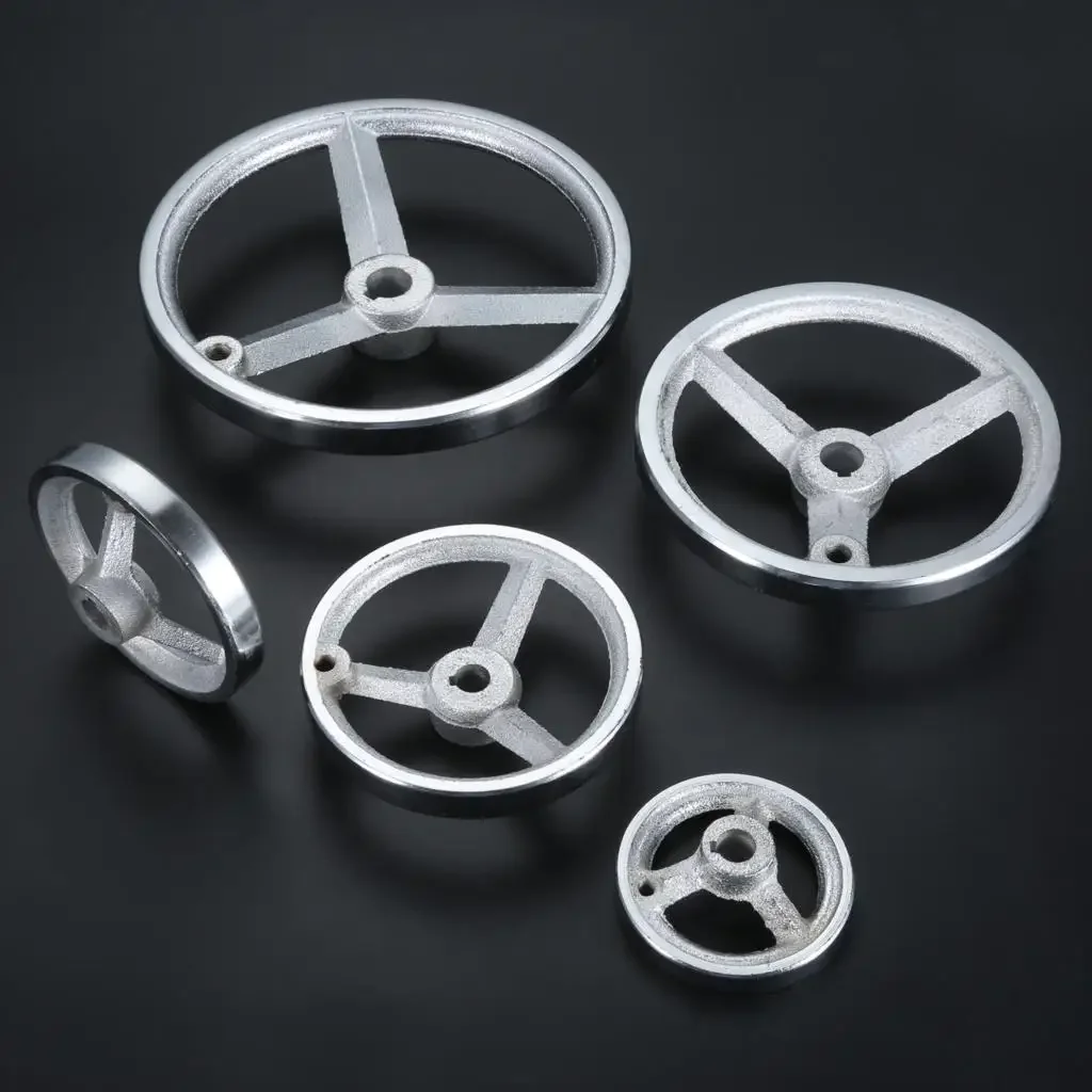 Volantino Rotativo In Ghisa Cromato - 120mm Diametro, Per Fresatrici E Torni, Con Maniglia - Foto 3