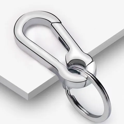 Stainless Steel Keychain Buckle Anti-lost Waist Belt Clip Keyring Buckles Carabiner Keychains Outdoor Climbing Sports Tools