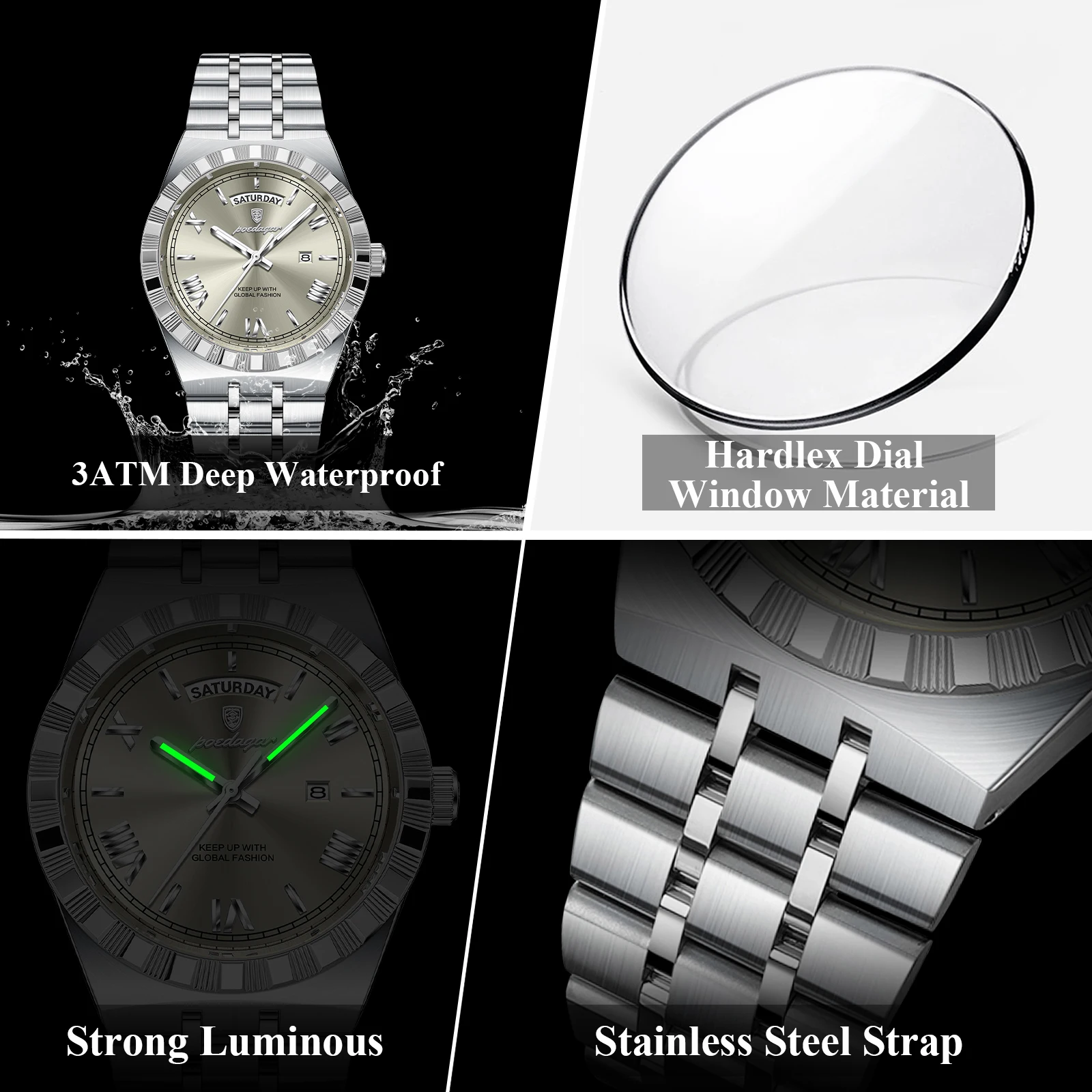 Fashion Brand Man Clock Luminous Waterproof Week Date Men's Watch Stainless Steel Quartz Business Watches For Men Reloj_voghion.com