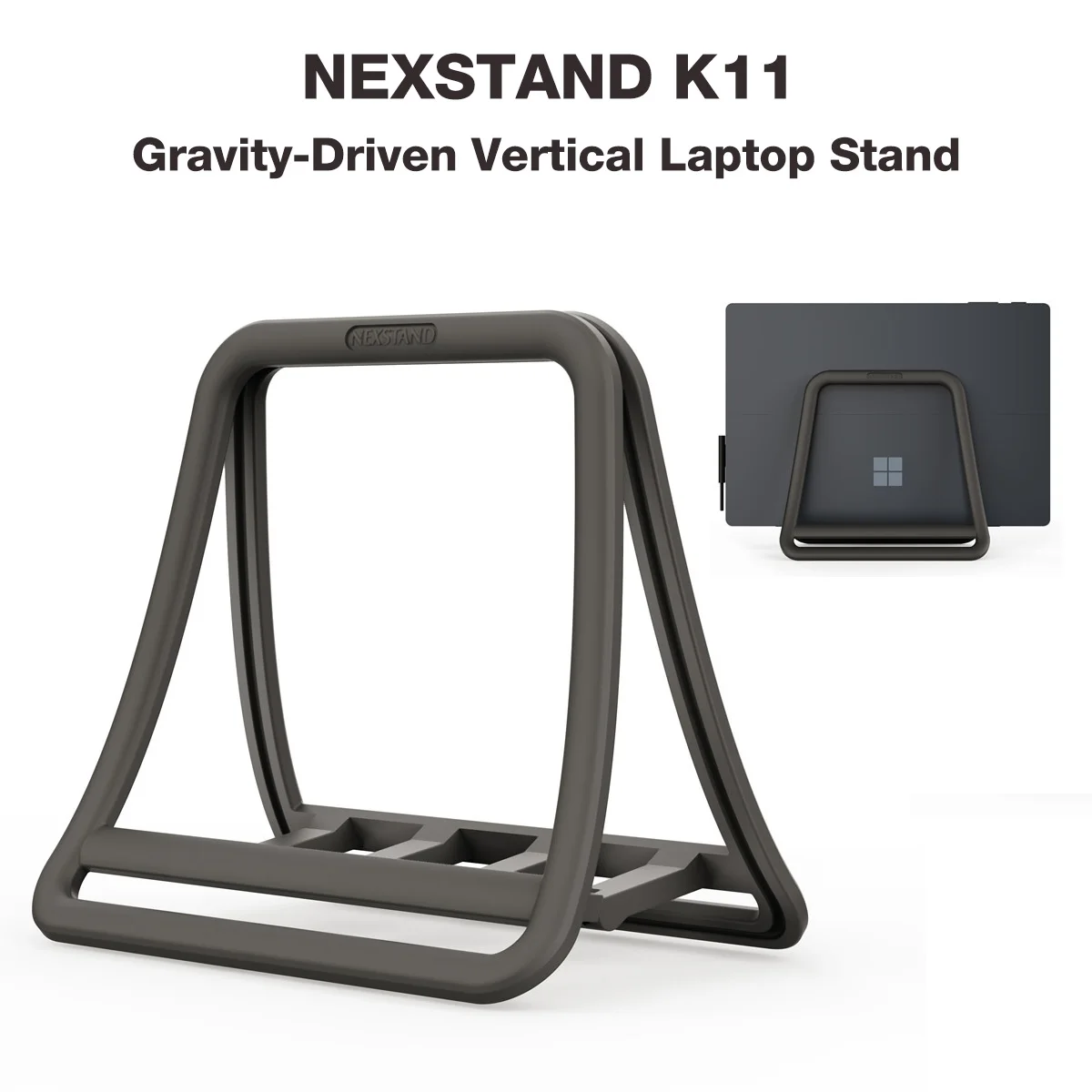 Fonken Universal 수직형 노트북 태블릿 스탠드, 접이식 태블릿 데스크탑 스탠드, 노트북 베이스, 중력식 직립형 컴퓨터 스탠드