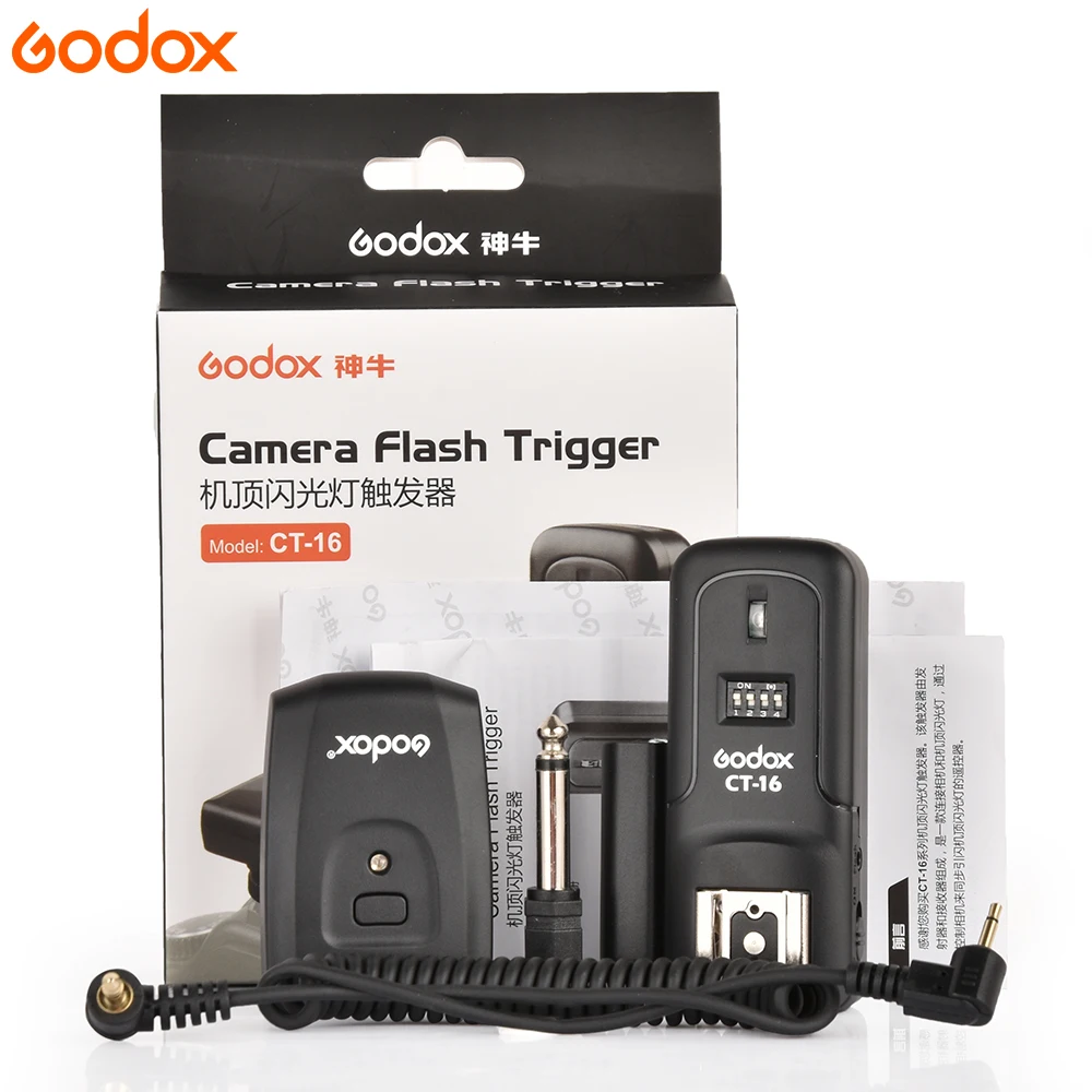 Godox CT 16 CT-16 Trigger 16 Channels Wireless Radio Flash Transmitter + Receiver Set for Canon Nikon Pentax Olympus Speedlite images - 6