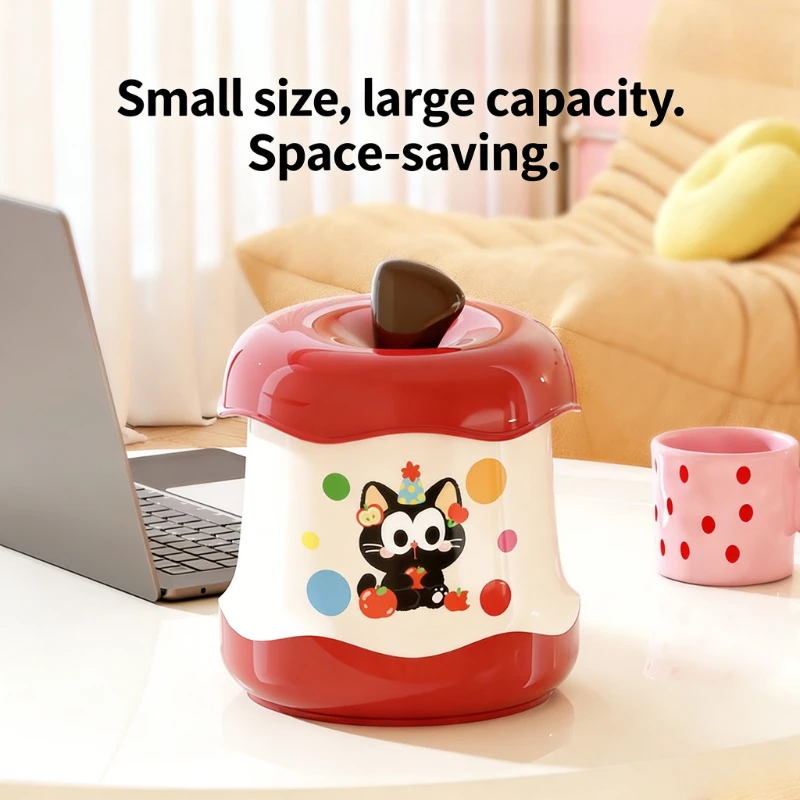 데스크탑 쓰레기통 미니 귀여운 쓰레기 바구니 가정용 쓰레기통 뚜껑이 있는 보관함 사무실 침실 기숙사용 보관함