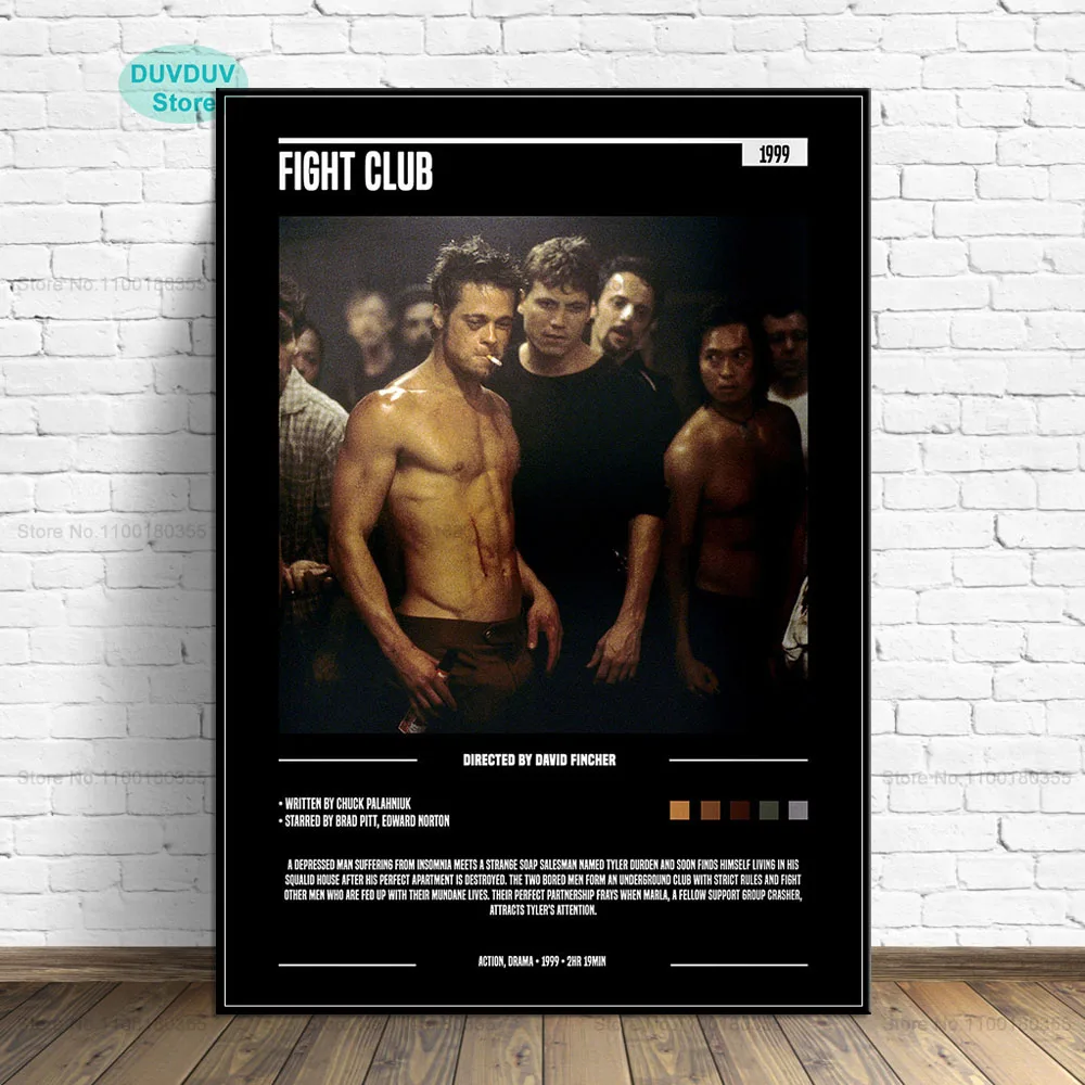 Fight Club Poster Minimalist Movie Wall Art Canvas Painting Prints Pictures  For Living Room Home Decor - Painting & Calligraphy - AliExpress