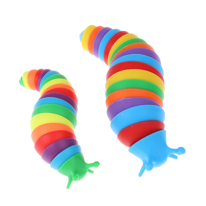 2022 New Rainbow Snail Slug Caterpillar Toy Which Can Release Mental Pressure 15cm/19cm For Kid  Gift New mesh stress ball