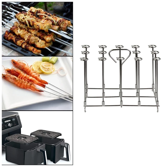 Függőleges Szakasz Barbecue Nyárs Tartó Lógó Állványok Rozsdamentes Acél Nyársi Állvány Airs Sütő Grill Kiegészítők - Image 4