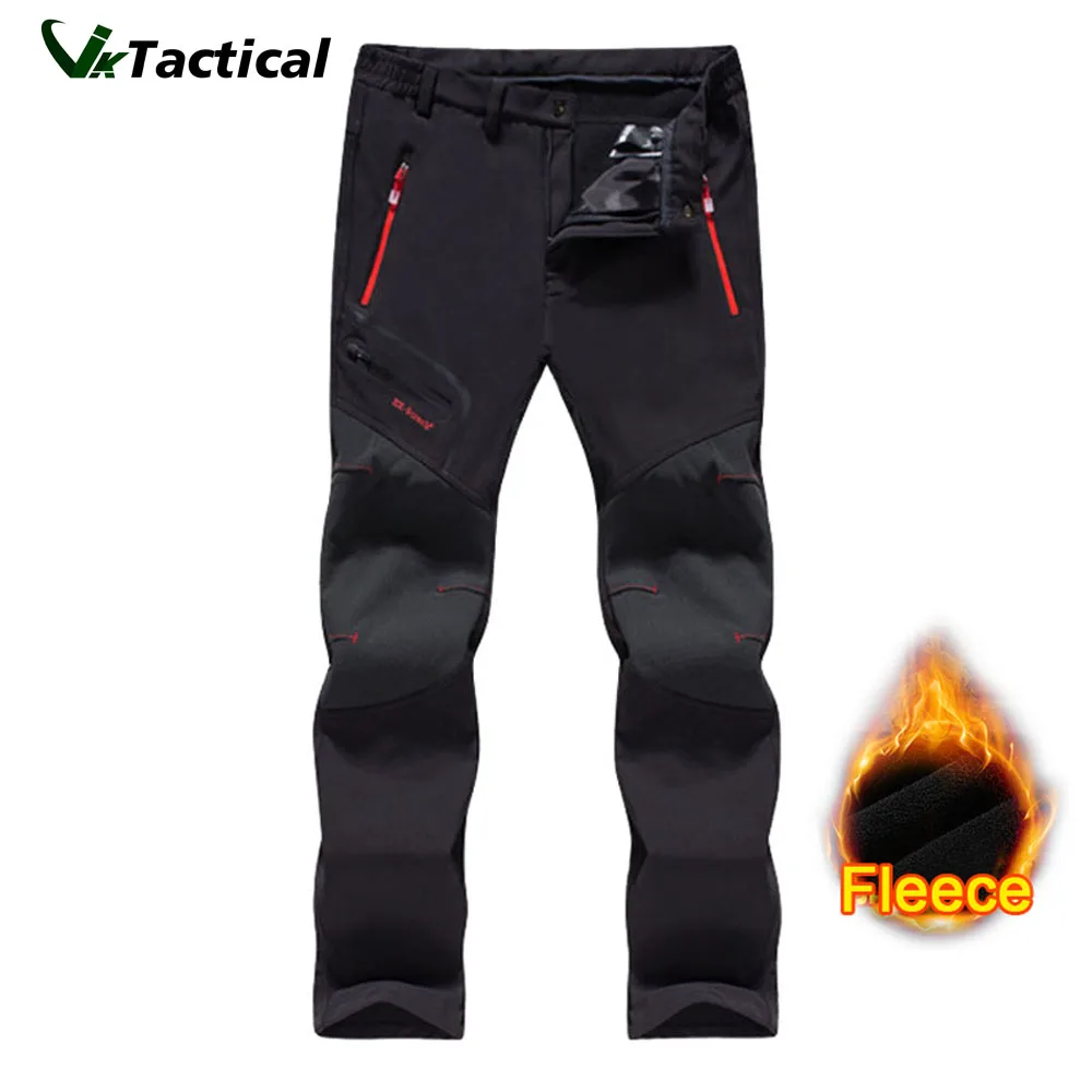 Men Plus Size Summer Winter Softshell Fleece Outdoor Pants Trekking Fish Camp Climb Hiking Ski