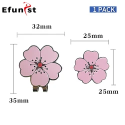 Golf Cap Clip with Magnetic Ball Marker - Stylish and Removable Metal Design (Peach Blossom Clip)