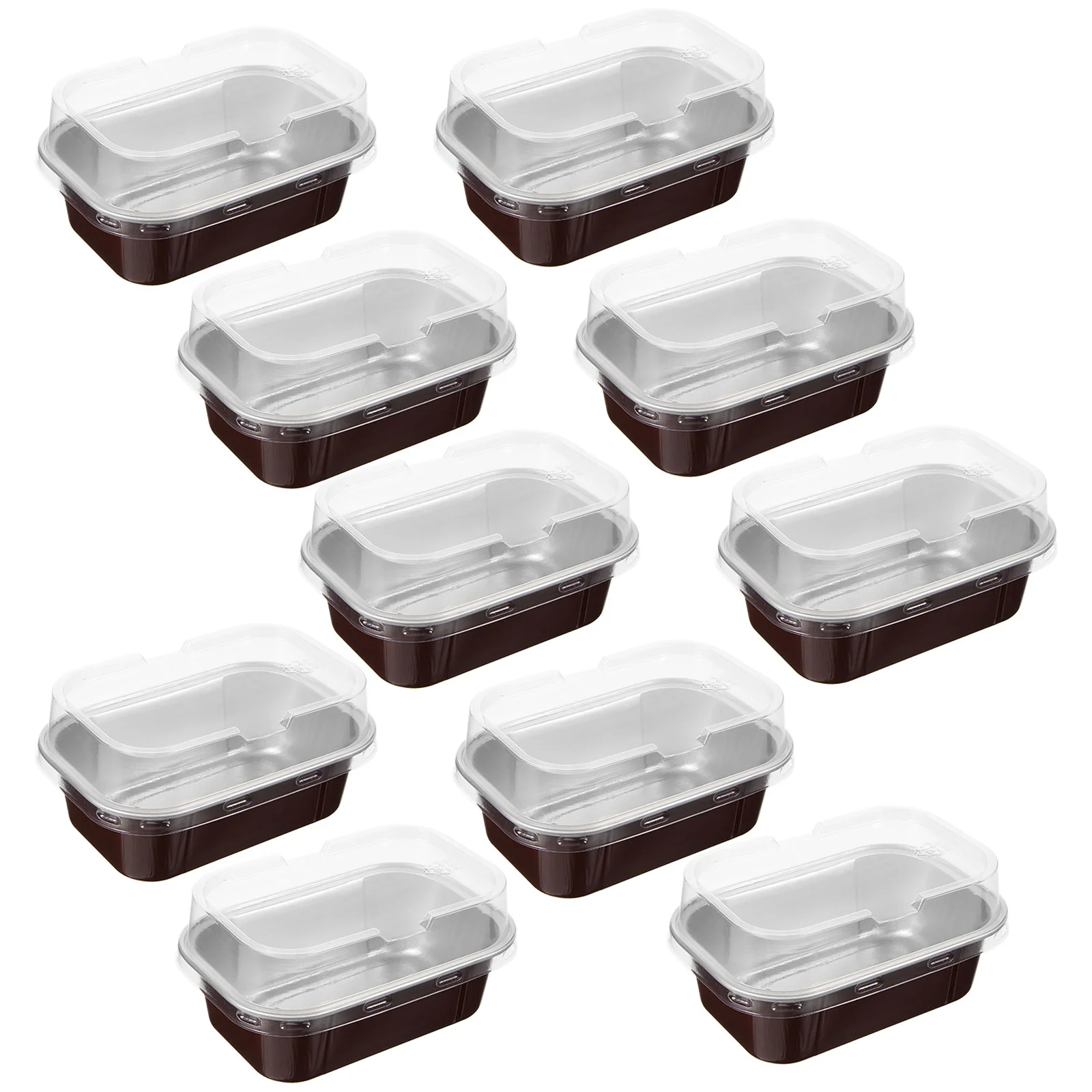 

50pcs Aluminum Foil Baking Cups Cupcake Packing Box Bread Cake Baking Mold Box With Lid