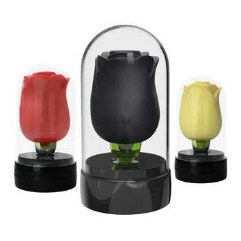 Women Rose Sex Toy, Powerful Clitoral Sucking Black Rose Vibrator, Licking Tongue Double Sided Rose Shape Vibrator For Couples 6