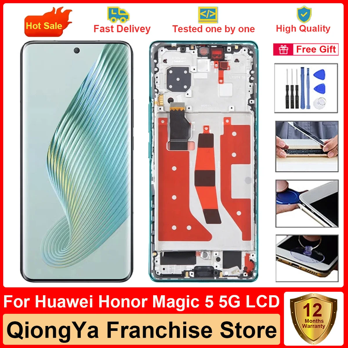

100% New Tested 6.73" Original magic 5 Display For Huawei Honor Magic 5 PGT-AN00 LCD with Touch Screen Digitizer Assembly Parts