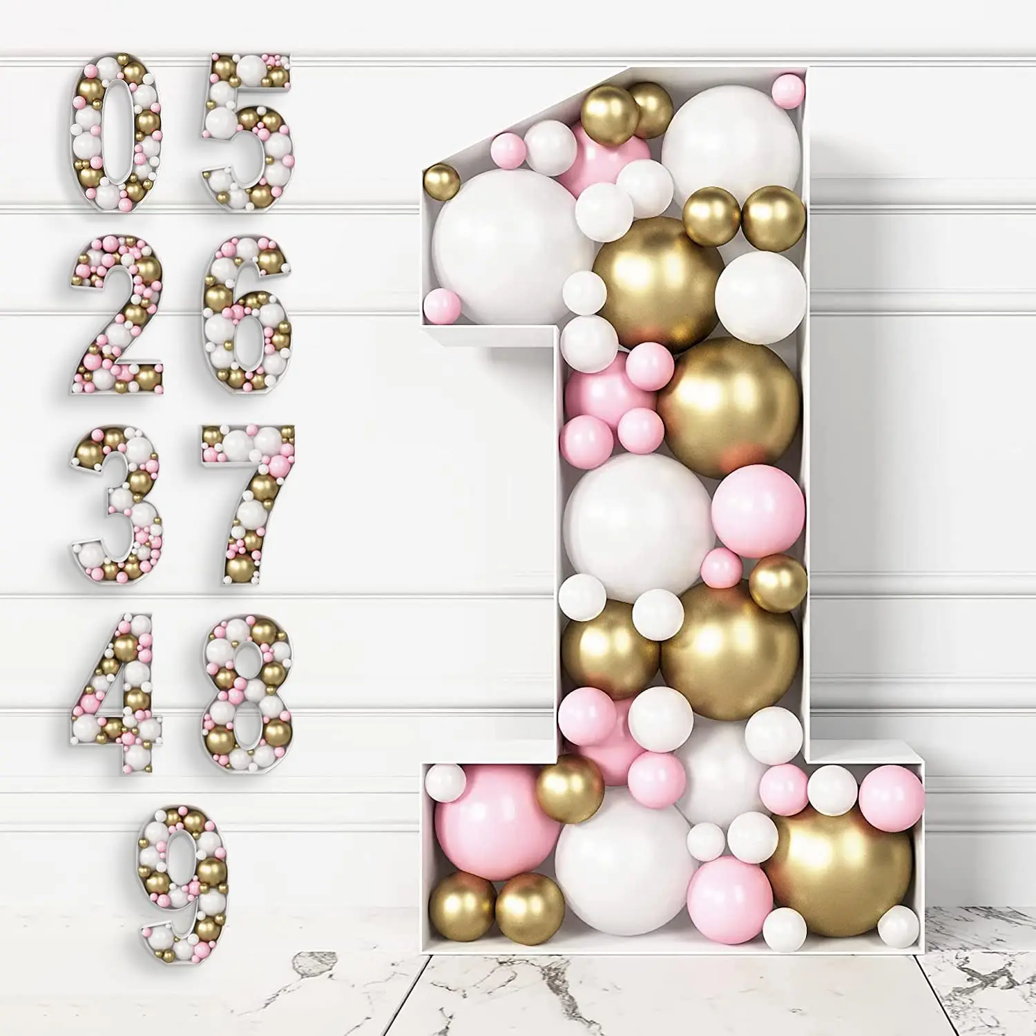91.5cm Warm Light Up scatola di riempimento palloncino figura gigante con  10 luci 1 ° compleanno numero 0-9 cornice decorazioni per matrimoni Baby  Shower - AliExpress