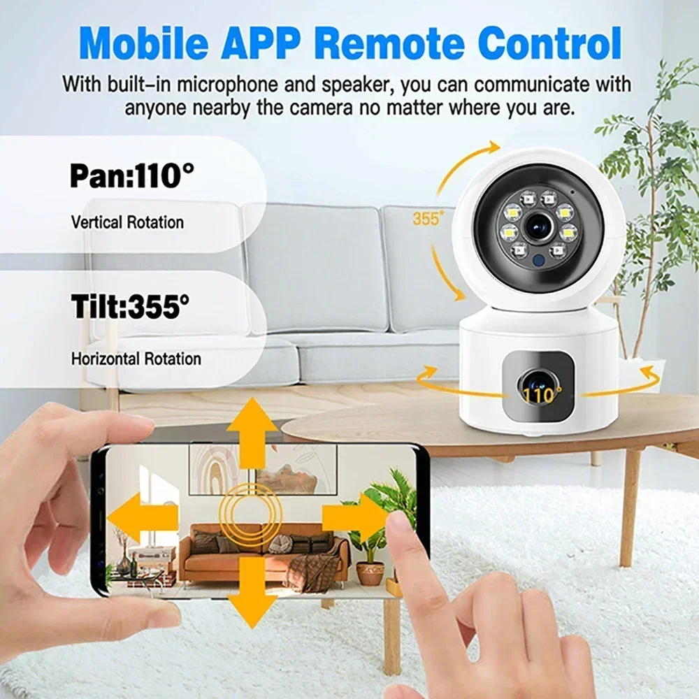 PEGATAH NEW 4MP IP WIFI Camera Indoor P2P Wireless Baby Monitor Home Security Auto Tracking Night Vision IP Surveillance Camera