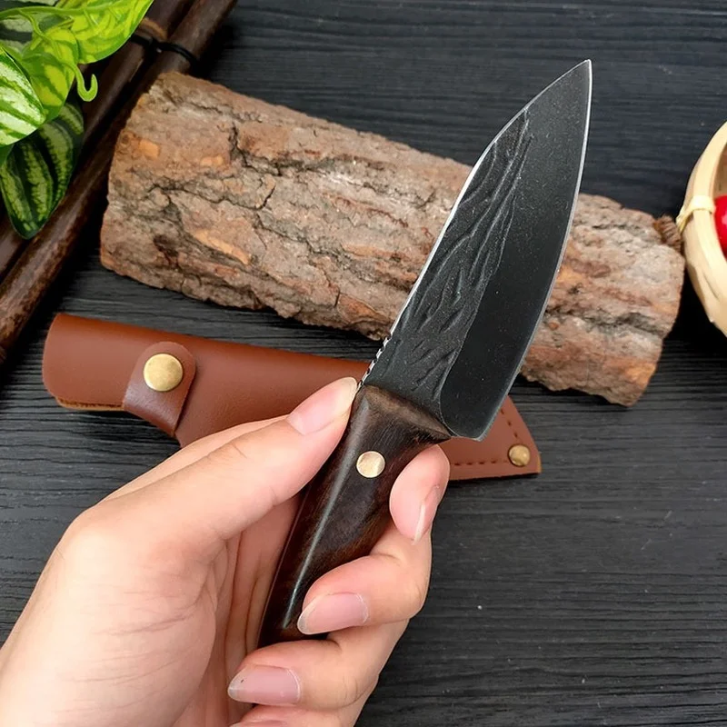 1pc Forged Boning Knife: Multi-Purpose Meat, Fruit & BBQ Cutting Knife with  Leather Sheath