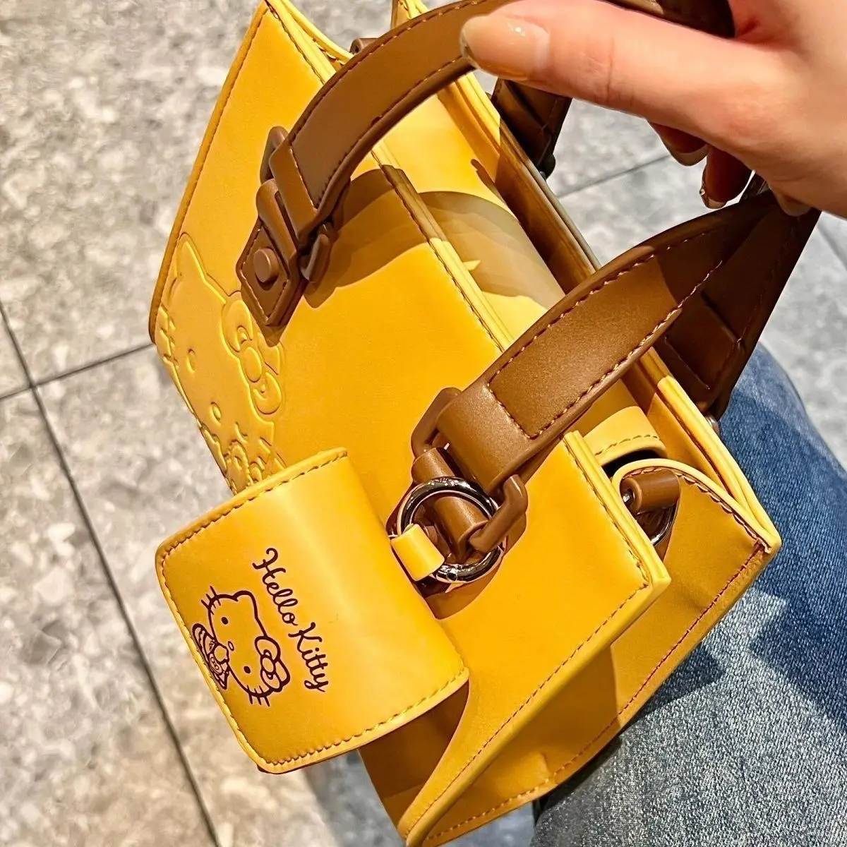 산리오 헬로 키티 토트백, 작은 가방 추가, 하이 퀄리티 파티 대용량 숄더백, 통근용 쇼핑 통근용 가방