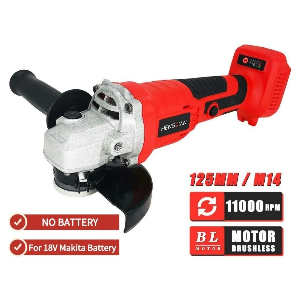 125mm 3 Speed Brushless Cordless Impact Angle Grinder For Makita 18V Battery Power Tool Cutting Machine Polisher