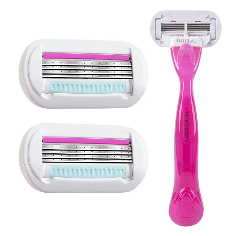 1Handle3bladesShavingBladesforWomenHairremovalBladeLady