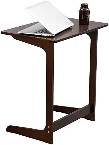 

Tray Table Bamboo Tv Dinner Table Z Shaped end Table for Sofa Couch Laptop Living Room Bedroom Brown