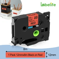 Portable Industrial Label Printer with 203dpi for Heat Shrink Tubing and Cable Labeling (1pcs Black on Red)