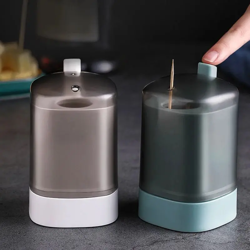 Toothpick Storage Box 1pc Automatic Pressing Large Capacity Creative Living Room Household Plastic