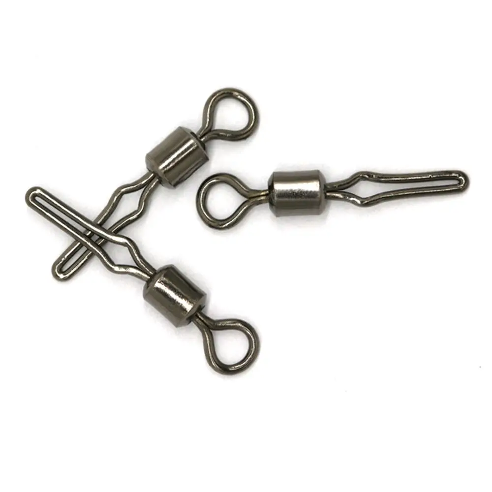 100Pcs Swivels With Side Line Clip Fishing Hanging Snap Fishhooks And Crap Connector Barrel Swivel Angling Supplies