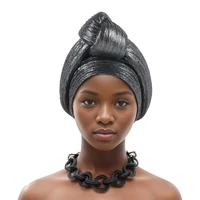 Brillant haut noué africain couvre-chef femmes Turban casquette traditionnelle africaine coiffure Auto Gele bandeau nigérian mariage Geles 3