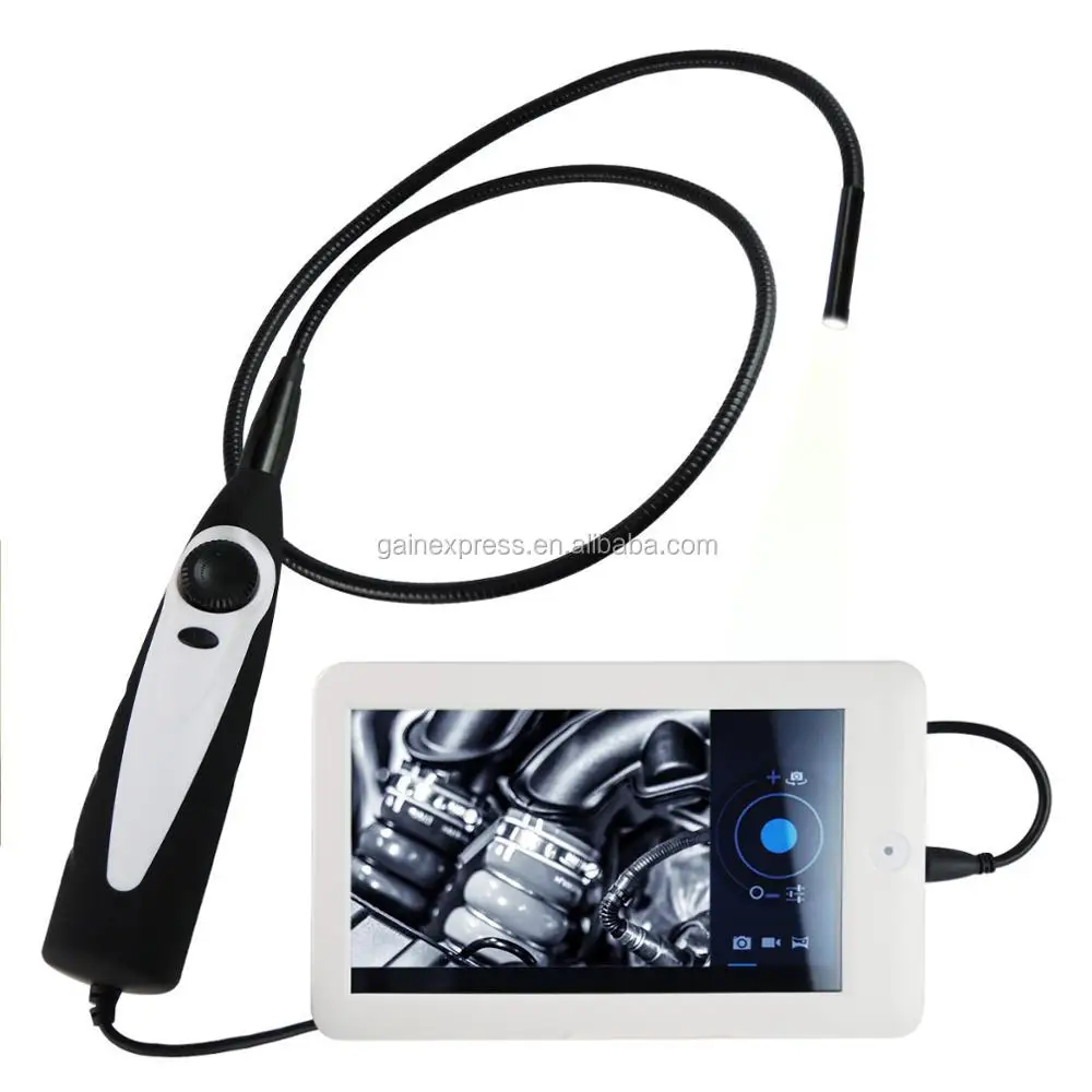 

USB Video Inspection Borescope Endoscope/ 830mm Flexible Tube 7mm Waterproof Came Head with 7 inch Android Monit