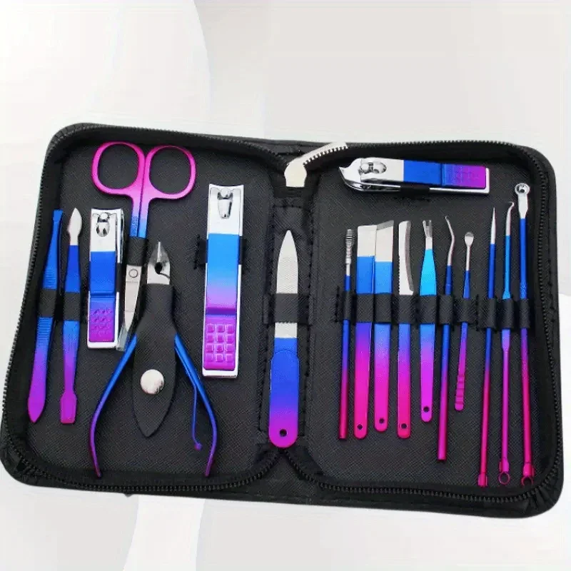 Ouriner 9/18pcs Set Professional Stainless Steel Manicure & Pedicure Kit Precision Nail Care with Nail Clipper Scissor 6