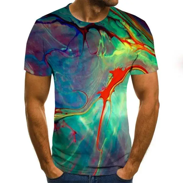 t shirt sale 2022 Summer Streamer Color Pattern Print Men's Women's Short Sleeve Round Neck T-Shirt Fashion Shirt XS-5XL designer t shirts T-Shirts